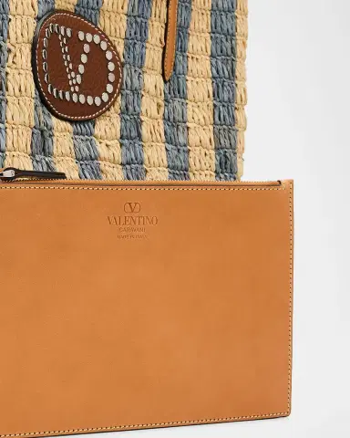 Valentino Garavani Striped Raffia Bucket Bag | Thumbnail 5 Valentino Garavani Striped Raffia Bucket Bag | Thumbnail 5
