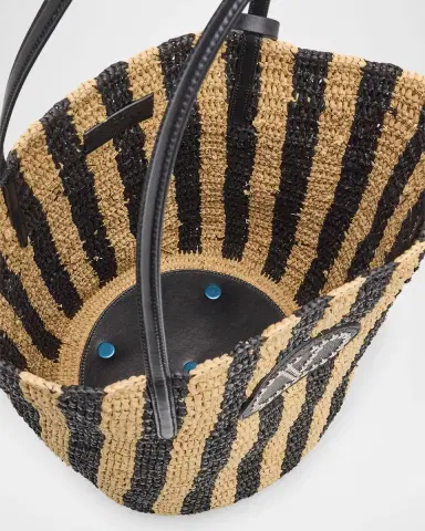 Valentino Garavani Striped Raffia Bucket Bag | Thumbnail 8 Valentino Garavani Striped Raffia Bucket Bag | Thumbnail 8