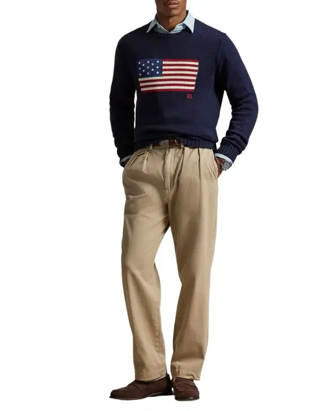 Polo Ralph Lauren Men 's The Iconic Flag Cotton Crewneck Sweater