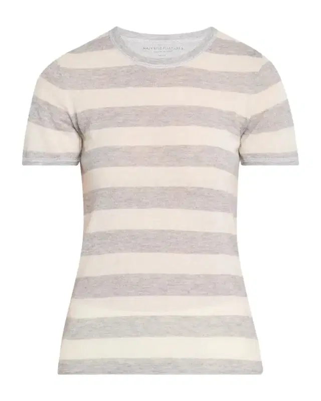 Majestic Filatures Machine Washable Cashmere Striped T-Shirt