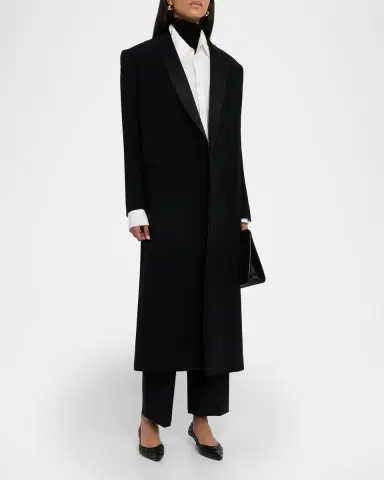 The Row Erdene Single-Breasted Wool Long Coat | Thumbnail 4 The Row Erdene Single-Breasted Wool Long Coat | Thumbnail 4