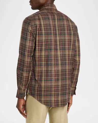 Polo Ralph Lauren Men's Classic Fit Plaid Twill Button-Down Shirt | Thumbnail 3 Polo Ralph Lauren Men's Classic Fit Plaid Twill Button-Down Shirt | Thumbnail 3