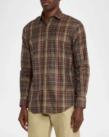 Polo Ralph Lauren Men's Classic Fit Plaid Twill Button-Down Shirt | Thumbnail 4 Polo Ralph Lauren Men's Classic Fit Plaid Twill Button-Down Shirt | Thumbnail 4