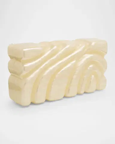 Cult Gaia Aura Sculptural Marbled Acrylic Clutch Bag | Thumbnail 3
