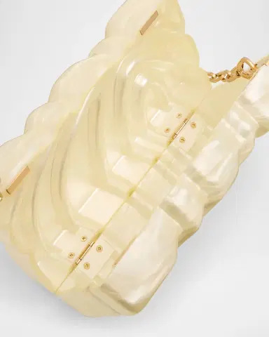 Cult Gaia Aura Sculptural Marbled Acrylic Clutch Bag | Thumbnail 4