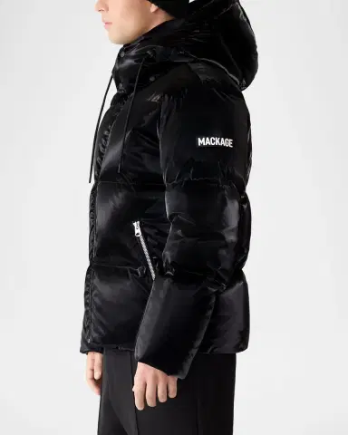 Mackage Men 's Kent-Glo High-Gloss Hooded Down Jacket | Thumbnail 4 Mackage Men 's Kent-Glo High-Gloss Hooded Down Jacket | Thumbnail 4