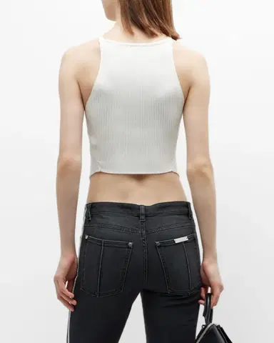 Courrèges Rib-Knit Tank Top with Pointed Hem | Thumbnail 3 Courrèges Rib-Knit Tank Top with Pointed Hem | Thumbnail 3