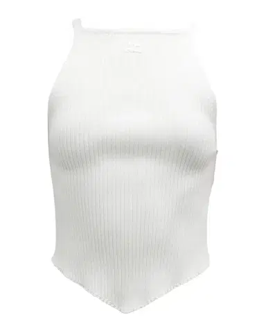 Courrèges Rib-Knit Tank Top with Pointed Hem | Thumbnail 1 Courrèges Rib-Knit Tank Top with Pointed Hem | Thumbnail 1
