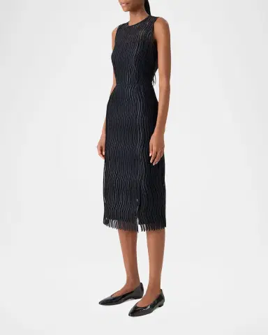 Akris Techno Wave Guipure Sheath Midi Dress | Thumbnail 4 Akris Techno Wave Guipure Sheath Midi Dress | Thumbnail 4