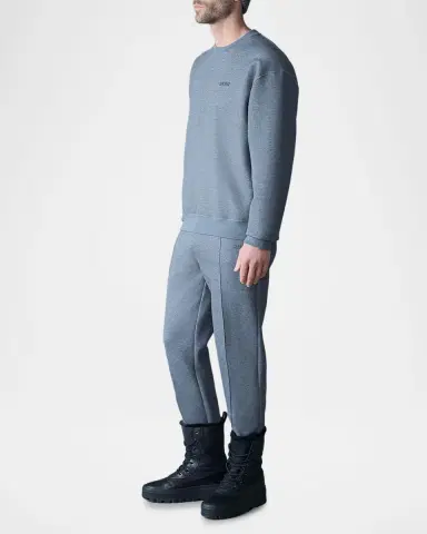 Mackage Men's Julian Double-Face Jersey Silicone-Logo Crewneck Sweater | Thumbnail 5 Mackage Men's Julian Double-Face Jersey Silicone-Logo Crewneck Sweater | Thumbnail 5