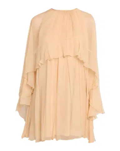 Chloé Ruffled Silk Georgette Capelet Mini Dress | Thumbnail 1 Chloé Ruffled Silk Georgette Capelet Mini Dress | Thumbnail 1