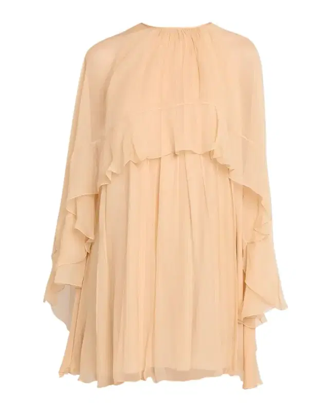 Chloe Ruffled Silk Georgette Capelet Mini Dress
