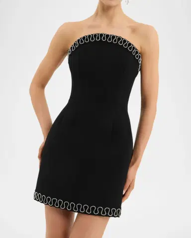Rebecca Vallance Nyx Bonded Crepe Strapless Mini Dress | Thumbnail 4