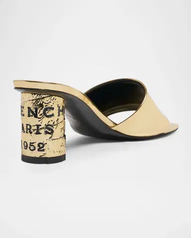 Givenchy 65mm Logo Heel Metallic Leather Mule Sandals | Thumbnail 4 Givenchy 65mm Logo Heel Metallic Leather Mule Sandals | Thumbnail 4