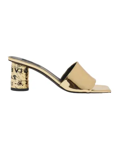 Givenchy 65mm Logo Heel Metallic Leather Mule Sandals | Thumbnail 1 Givenchy 65mm Logo Heel Metallic Leather Mule Sandals | Thumbnail 1