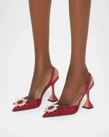 Amina Muaddi 95mm Begum Mesh Crystal Slingback Pumps | Thumbnail 2 Amina Muaddi 95mm Begum Mesh Crystal Slingback Pumps | Thumbnail 2