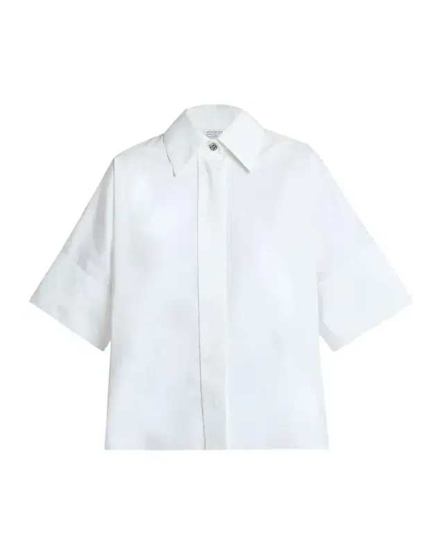 Short-Sleeve Cotton Poplin Button-Down Shirt