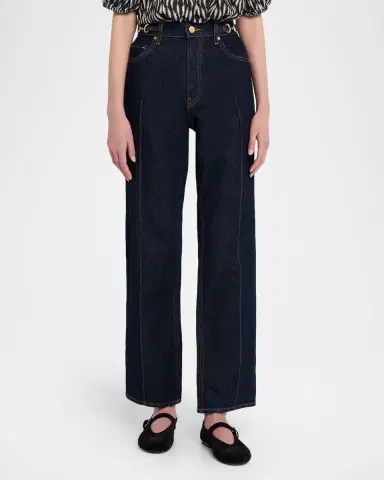 Ulla Johnson The Agatha Straight-Leg Pintuck Jeans | Thumbnail 4 Ulla Johnson The Agatha Straight-Leg Pintuck Jeans | Thumbnail 4