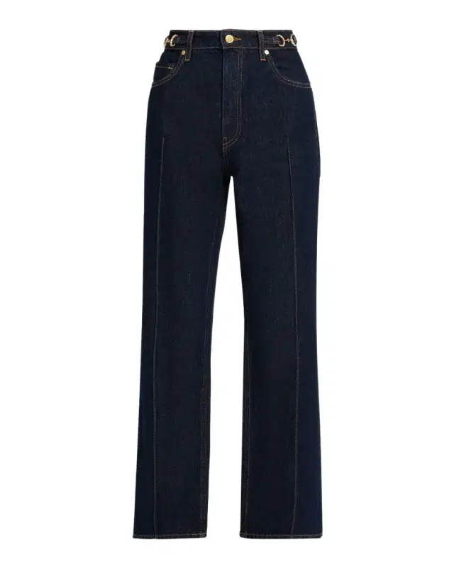 Ulla Johnson The Agatha Straight-Leg Pintuck Jeans