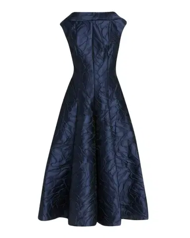 Talbot Runhof Cap-Sleeve Abstract-Jacquard Midi Dress | Thumbnail 1 Talbot Runhof Cap-Sleeve Abstract-Jacquard Midi Dress | Thumbnail 1