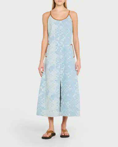 Ramy Brook Luna Checkered Denim Midi Dress | Thumbnail 2 Ramy Brook Luna Checkered Denim Midi Dress | Thumbnail 2