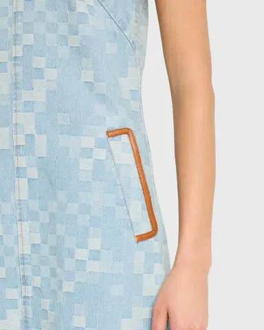 Ramy Brook Luna Checkered Denim Midi Dress | Thumbnail 5 Ramy Brook Luna Checkered Denim Midi Dress | Thumbnail 5