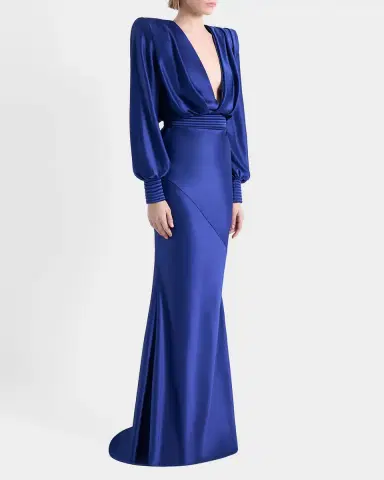 Zhivago Betsy Satin Long-Sleeve Gown | Thumbnail 4 Zhivago Betsy Satin Long-Sleeve Gown | Thumbnail 4