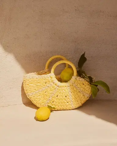 MOLO Girl's Lemon Straw Tote Bag | Thumbnail 4