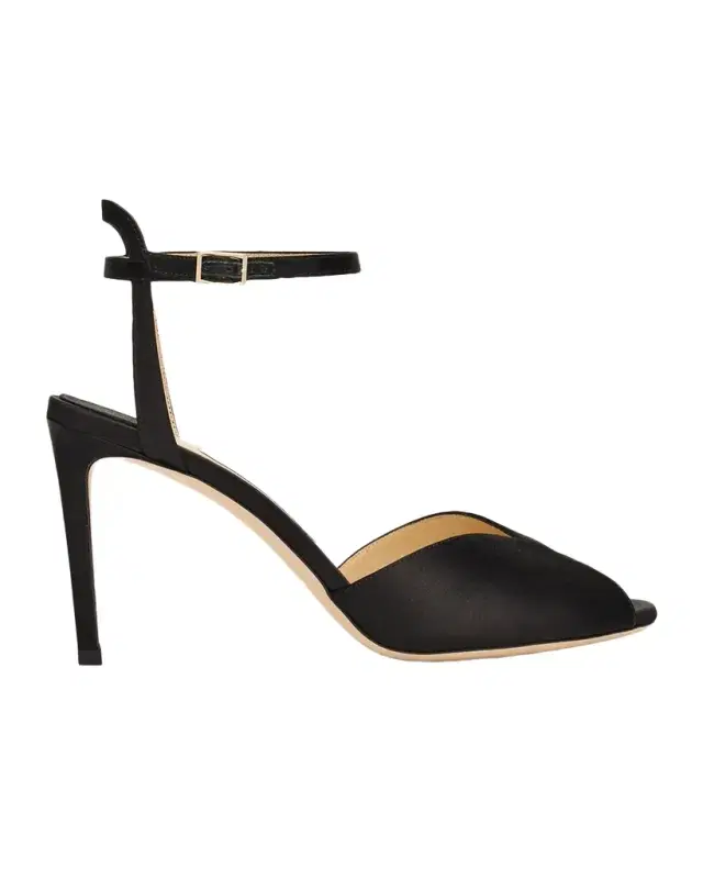 Jimmy Choo Sacora 85 Satin Ankle-Strap Sandals