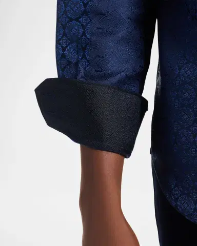 Robert Graham Men's Noble Touch Silk Jacquard Button-Down Shirt | Thumbnail 5
