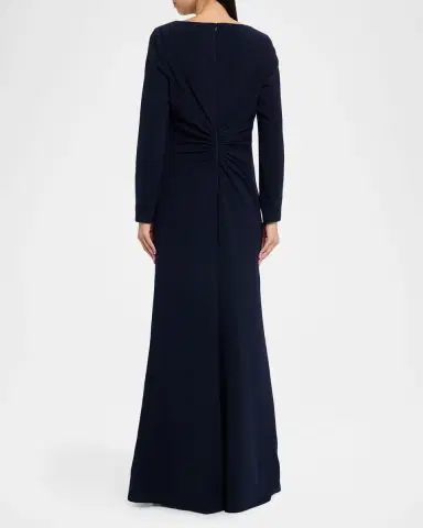Rickie Freeman for Teri Jon Ruched Crystal-Embellished Crepe Gown | Thumbnail 3 Rickie Freeman for Teri Jon Ruched Crystal-Embellished Crepe Gown | Thumbnail 3