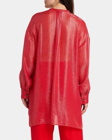 Giorgio Armani Oversized Shiny Silk-Blend Tunic | Thumbnail 3
