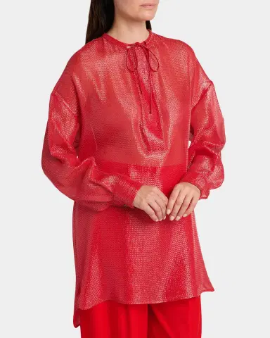 Giorgio Armani Oversized Shiny Silk-Blend Tunic | Thumbnail 5