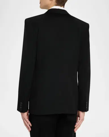 Givenchy Men's Fitted Wool Raw-Edge Two-Button Blazer | Thumbnail 3