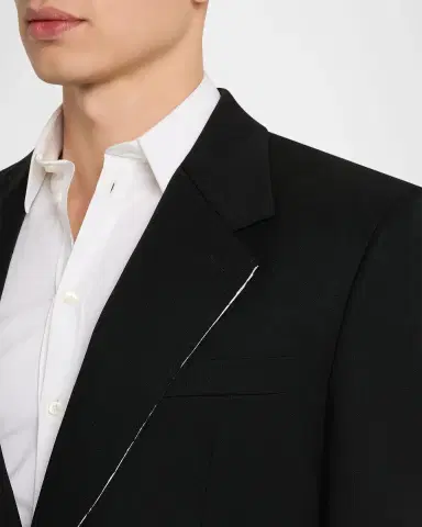 Givenchy Men's Fitted Wool Raw-Edge Two-Button Blazer | Thumbnail 5
