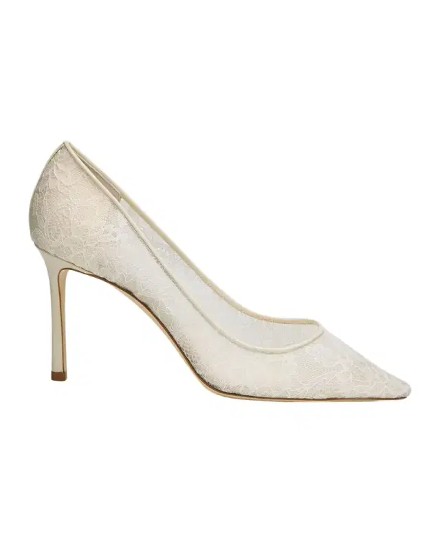 Jimmy Choo 85mm Romy Lace Pointed-Toe Pumps