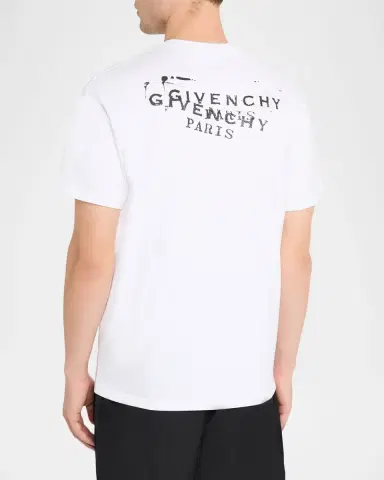Givenchy Men's Cotton Logo Stamp Print T-Shirt | Thumbnail 3