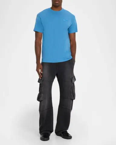 Givenchy Men's Tonal Grosgrain Label Crewneck T-Shirt | Thumbnail 2