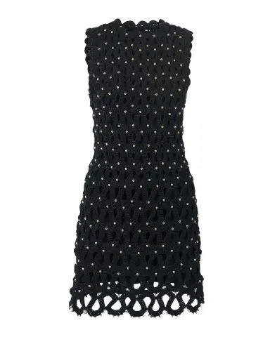 Carolina Herrera Embellished Crochet Knit Sleeveless Mini Dress | Thumbnail 1