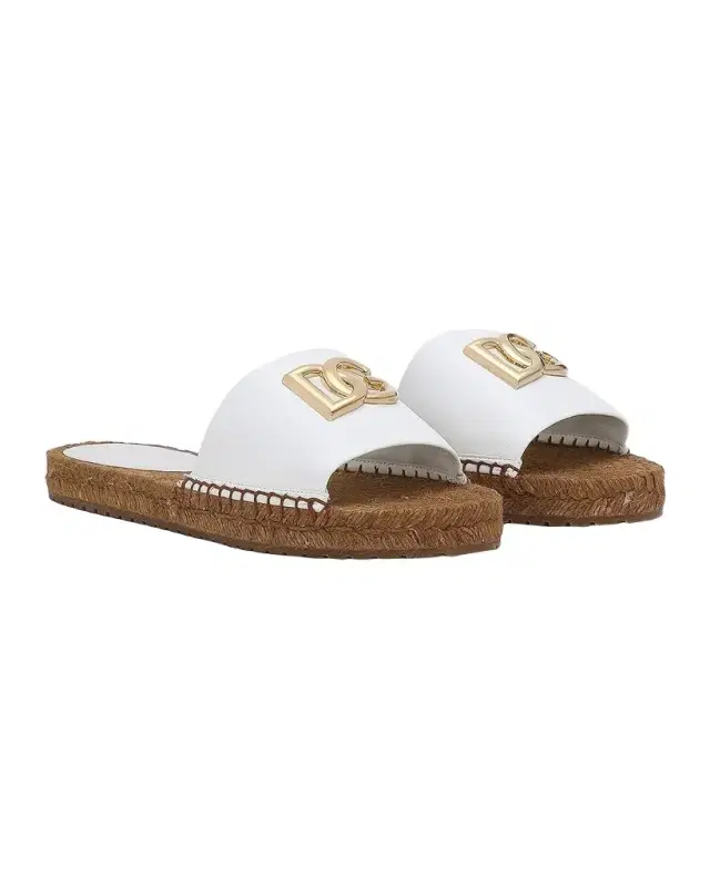 Dolce & Gabbana DG Medallion Napa Espadrille Sandals