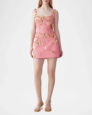 Carolina Herrera Crystal Flower Applique Sleeveless Mini Dress | Thumbnail 2 Carolina Herrera Crystal Flower Applique Sleeveless Mini Dress | Thumbnail 2