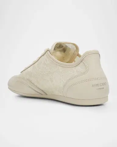 Jimmy Choo Sunny Floral Lace and Leather Low-Top Sneakers | Thumbnail 3
