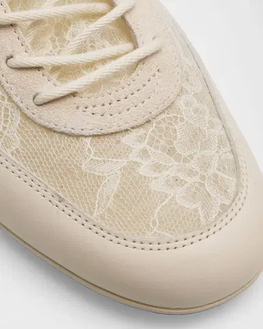 Jimmy Choo Sunny Floral Lace and Leather Low-Top Sneakers | Thumbnail 4