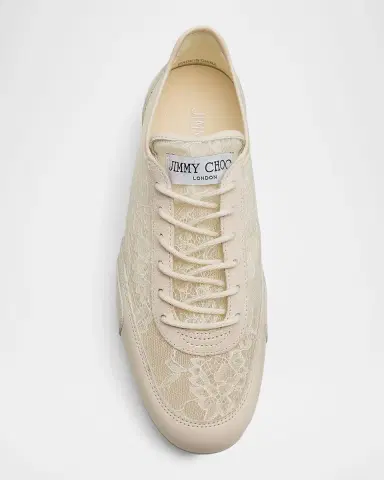 Jimmy Choo Sunny Floral Lace and Leather Low-Top Sneakers | Thumbnail 5