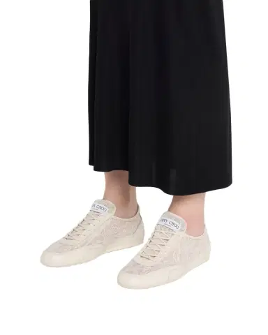 Jimmy Choo Sunny Floral Lace and Leather Low-Top Sneakers | Thumbnail 1