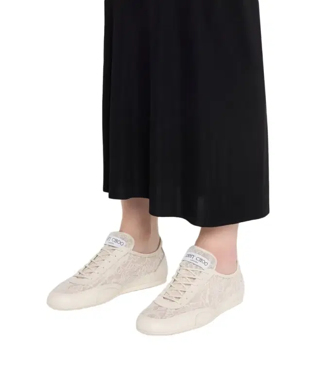 Sunny Floral Lace and Leather Low-Top Sneakers