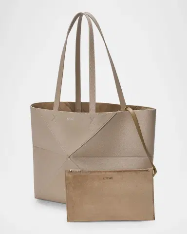 Loewe Puzzle Fold Tote Bag in Leather | Thumbnail 9 Loewe Puzzle Fold Tote Bag in Leather | Thumbnail 9