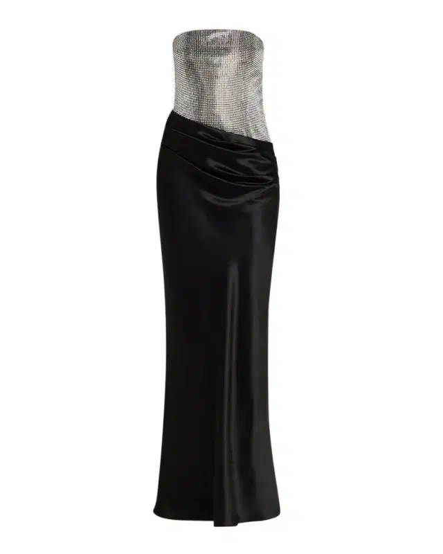 Alexandra Strapless Sequin Draped Dress