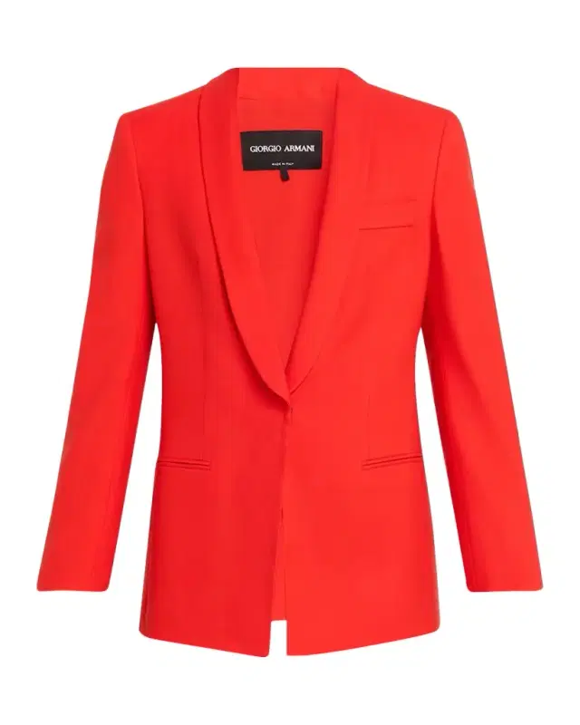 Giorgio Armani Virgin Wool Single-Breasted Longline Blazer