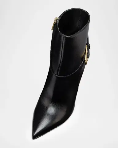 Balmain 85mm Buckle Leather Ankle Booties | Thumbnail 2 Balmain 85mm Buckle Leather Ankle Booties | Thumbnail 2